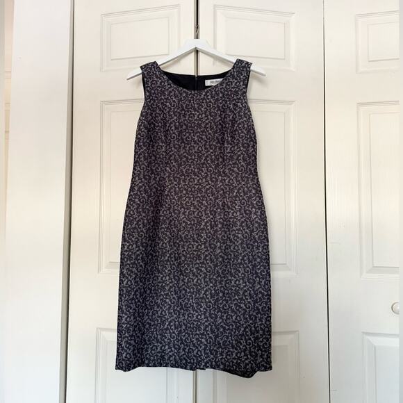 Jones Studio Separates Black and Gray Print Shift Dress Business Casual Size 6 - Picture 2 of 6